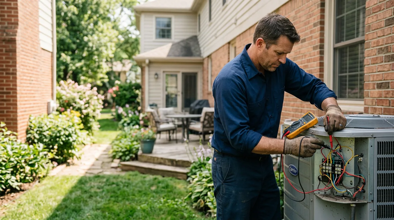 HVAC technician working near Oakwood, OK